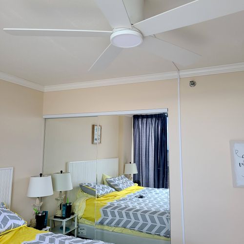 Mike installed 3 ceiling fans for us in our 16th f