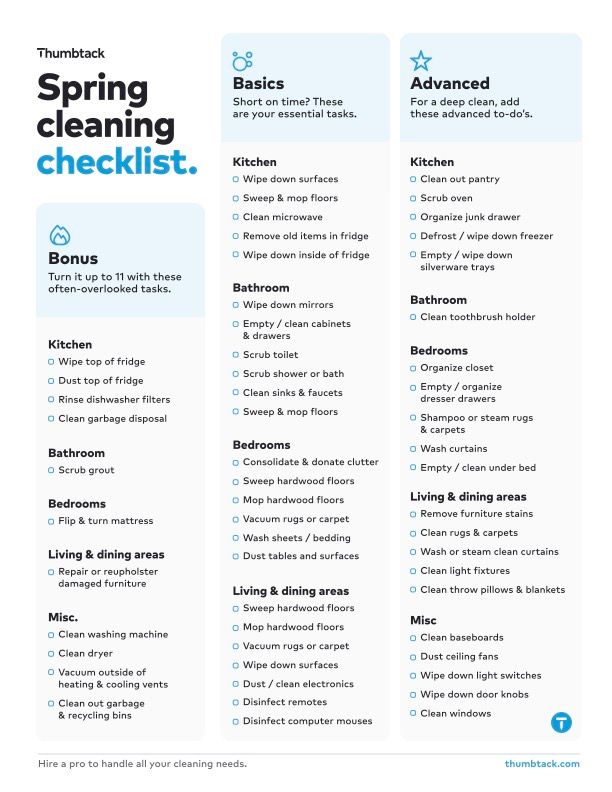 spring cleaning checklist PDF