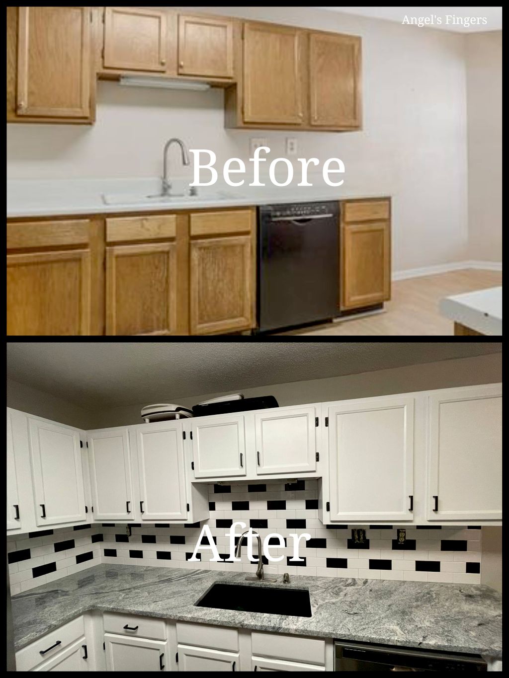 Cabinets Painted. New Backsplash and walls painted