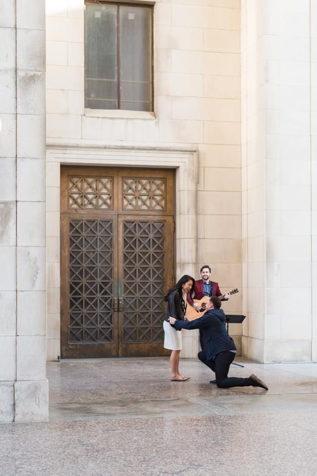 Surprise performance for wedding proposal