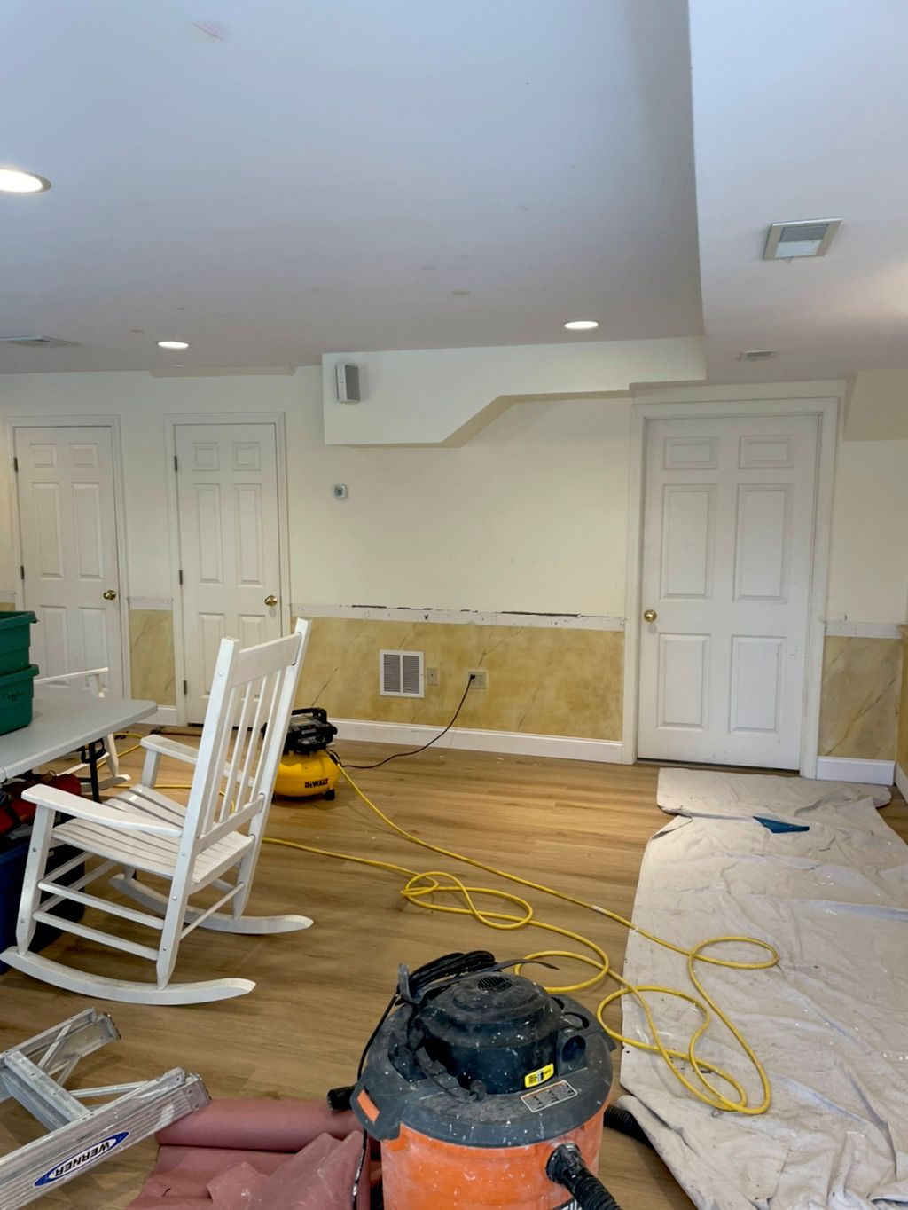 Basement. Paint and carpentry. Before