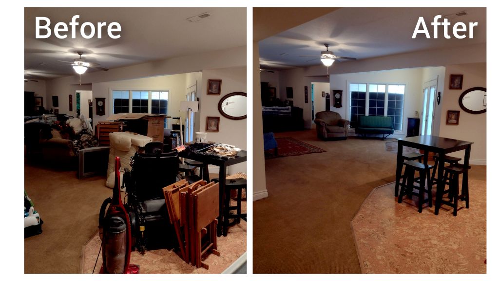 Basement Living room Organization & Cleaning befor