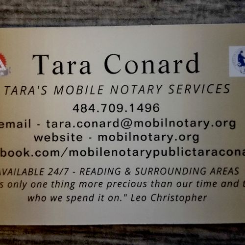 Back of My Business Card