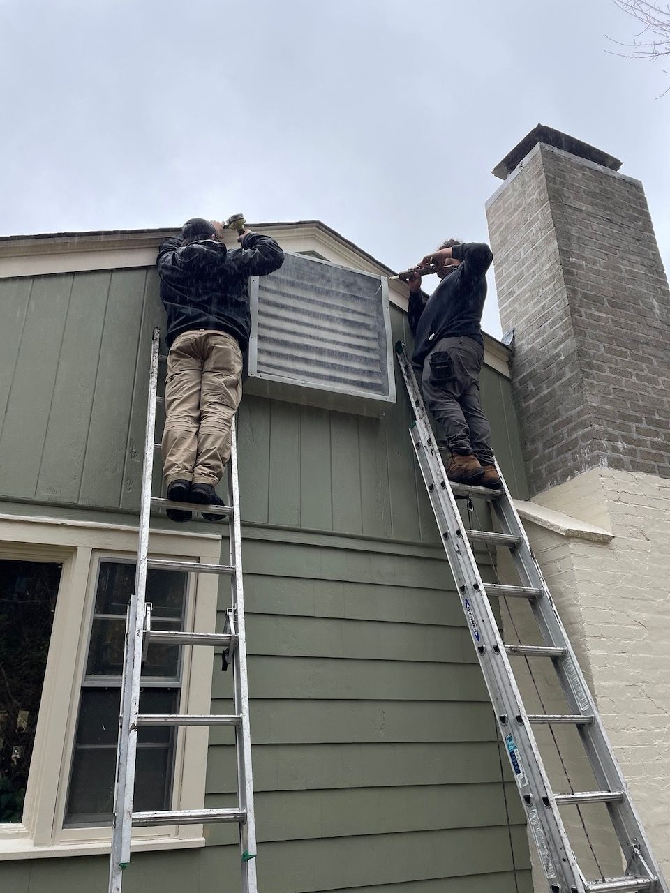 We made a custom gable vent to prevent bats and fl