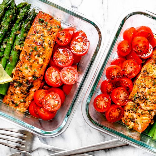 salmon & asparagus meal prep