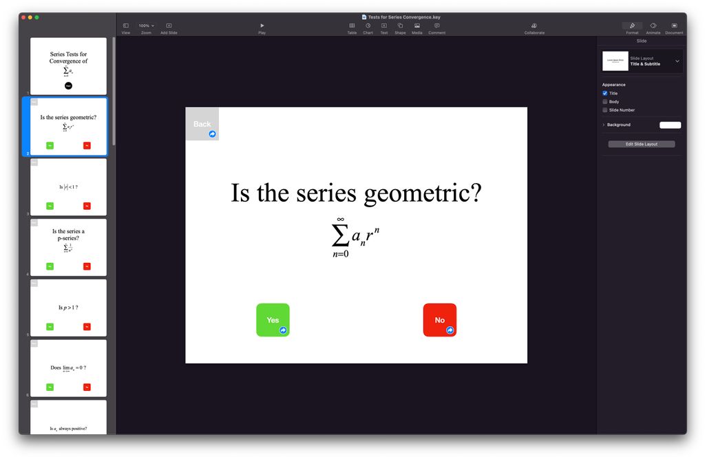 Convergence Tests for Series