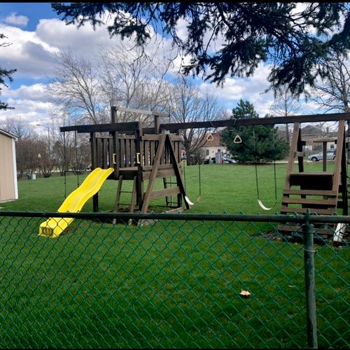 We hired Mike to move a large swing set from our n