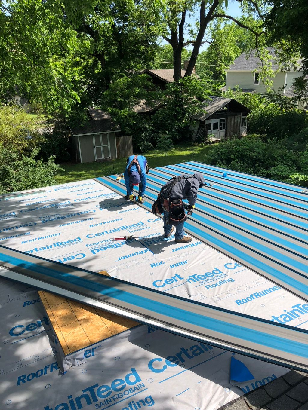 Standing Seam Metal Roof install.