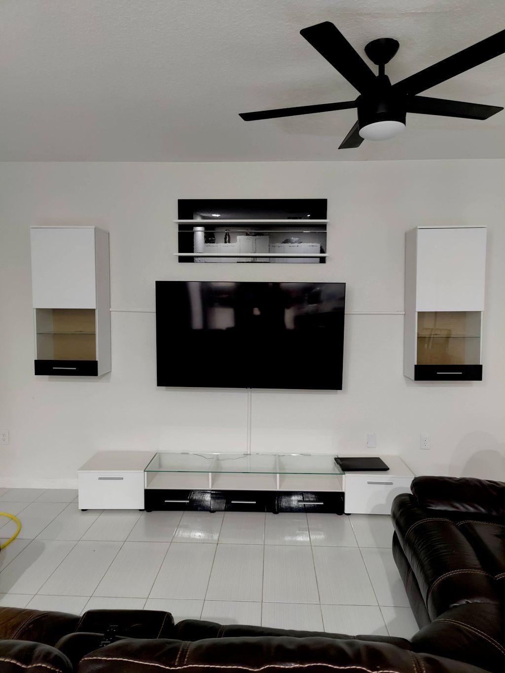 tv and cabinet and shelves mounting, over the wall
