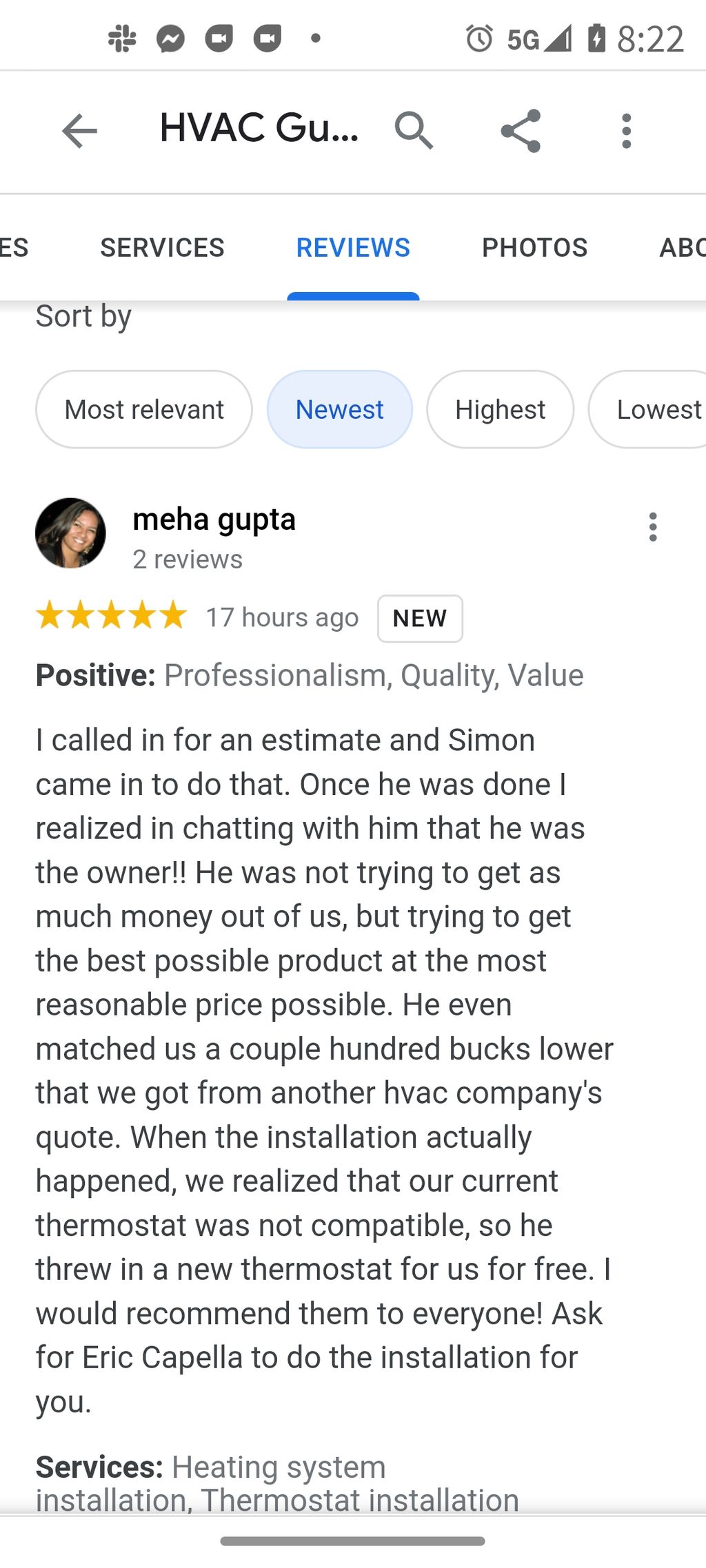 a review i earnd