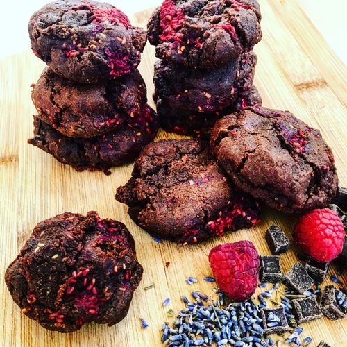 Heart Chakra Cookies ~ Cacao ~ Raspberries ~ Laven