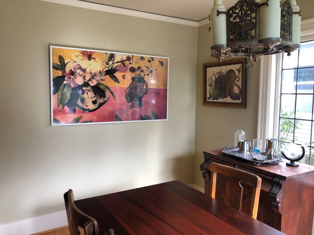 Samsung Frame TV disguised as framed art. Power an
