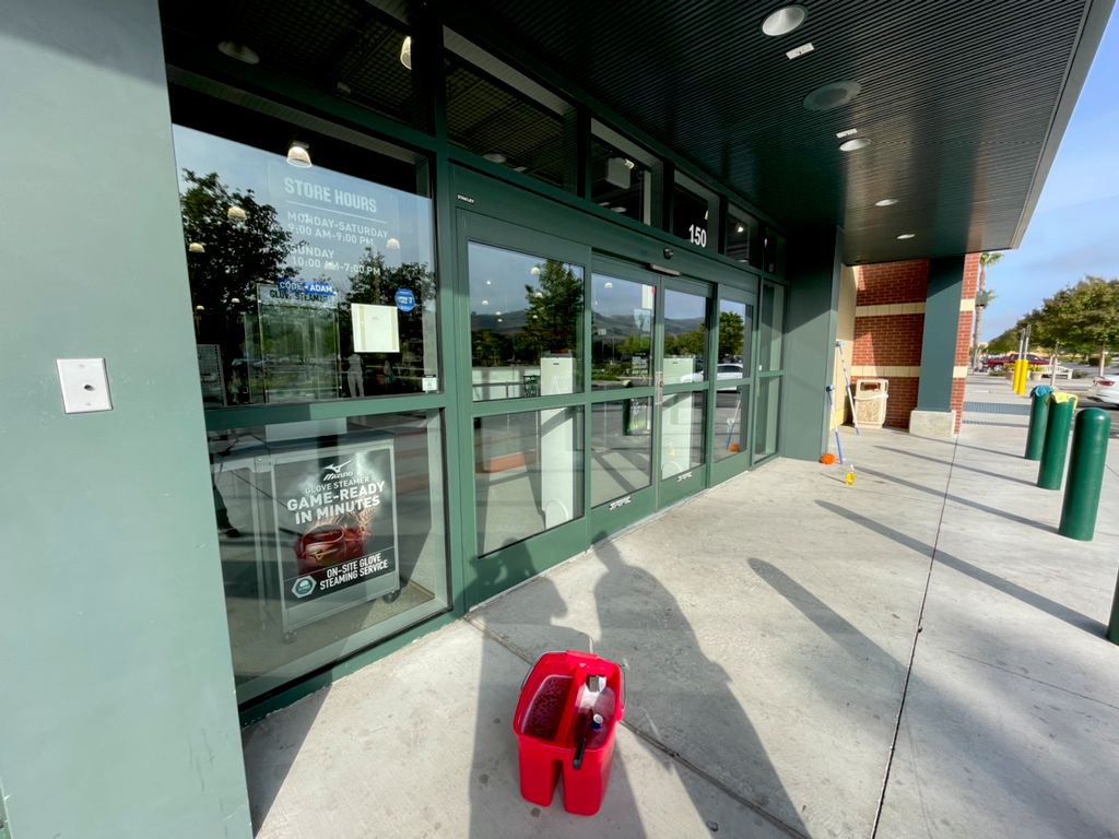 Storefront window cleaning