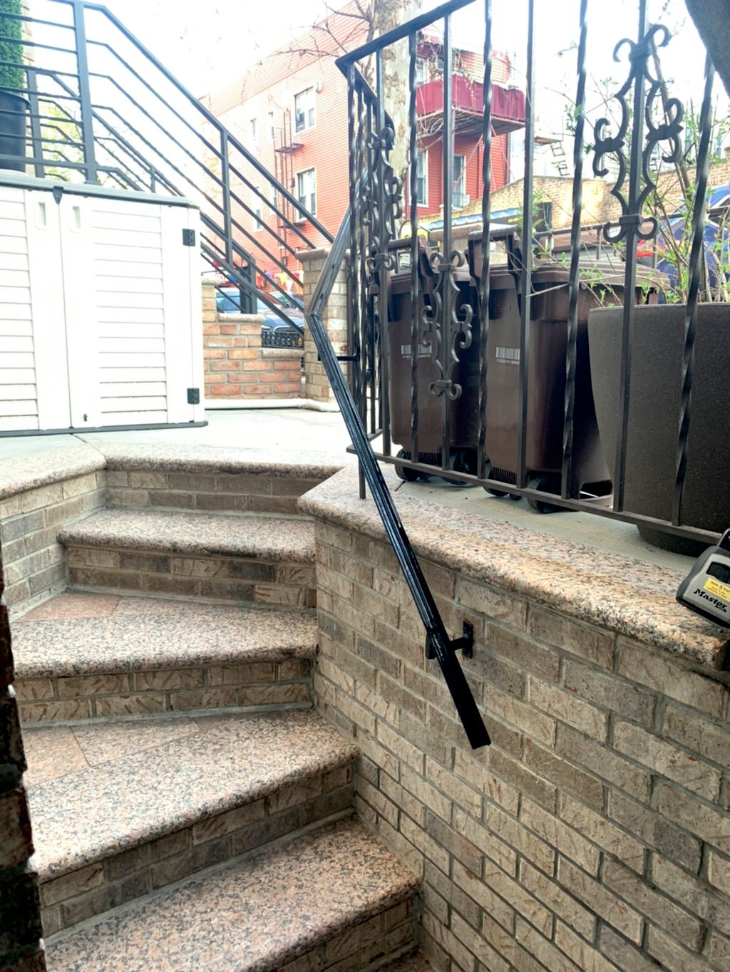 Florian added a custom railing to our outdoor stai