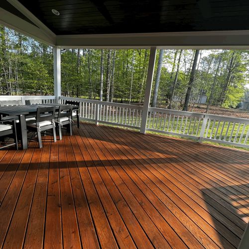 We are very pleased with our back deck staining. I