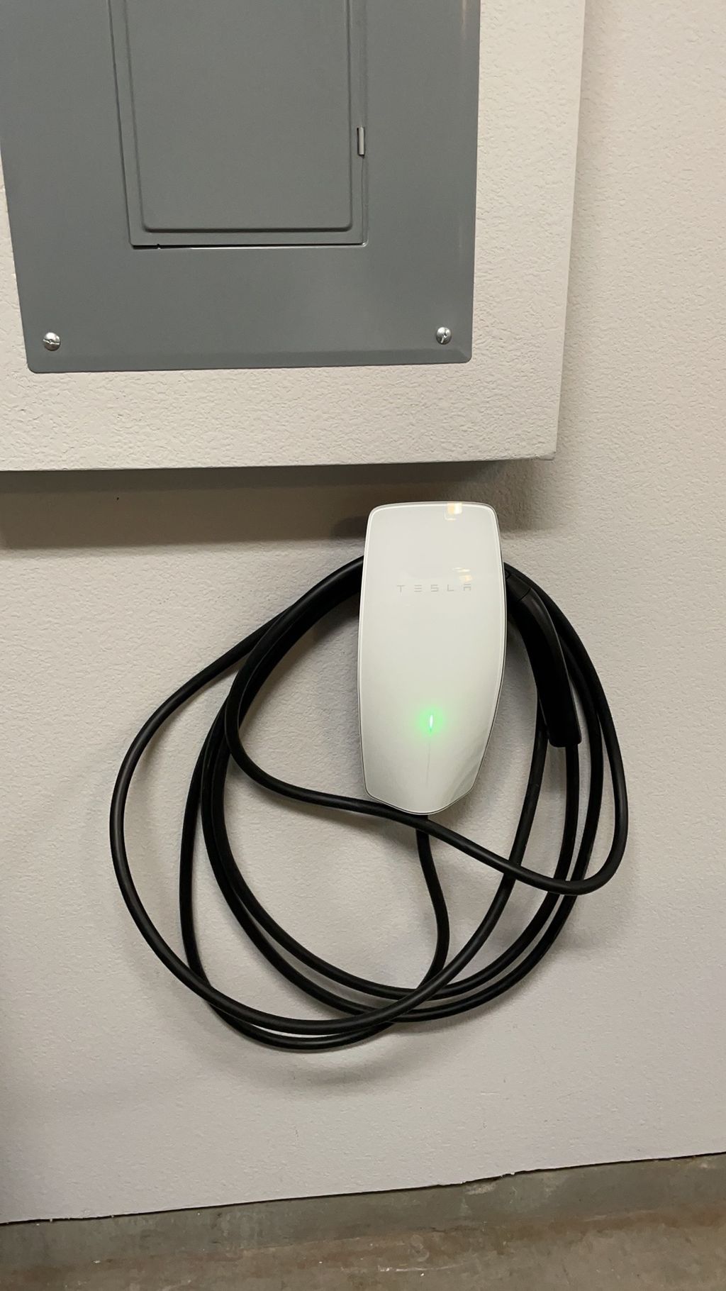 Jesus helped us install our Tesla Wall Connector. 