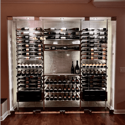 Climate controlled Wine Storage with Accent Lighti