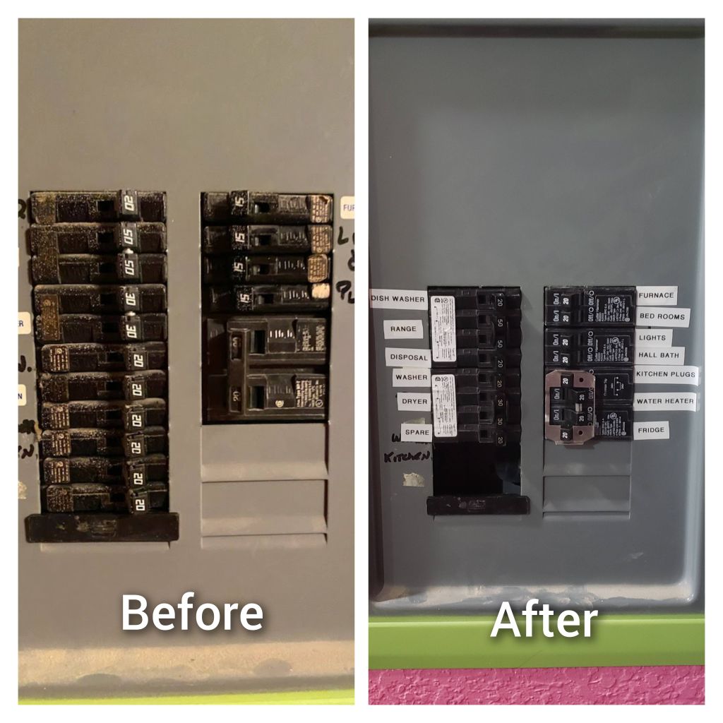 Old breakers arching. Upgraded new style 