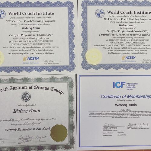 Life coaching certifications.