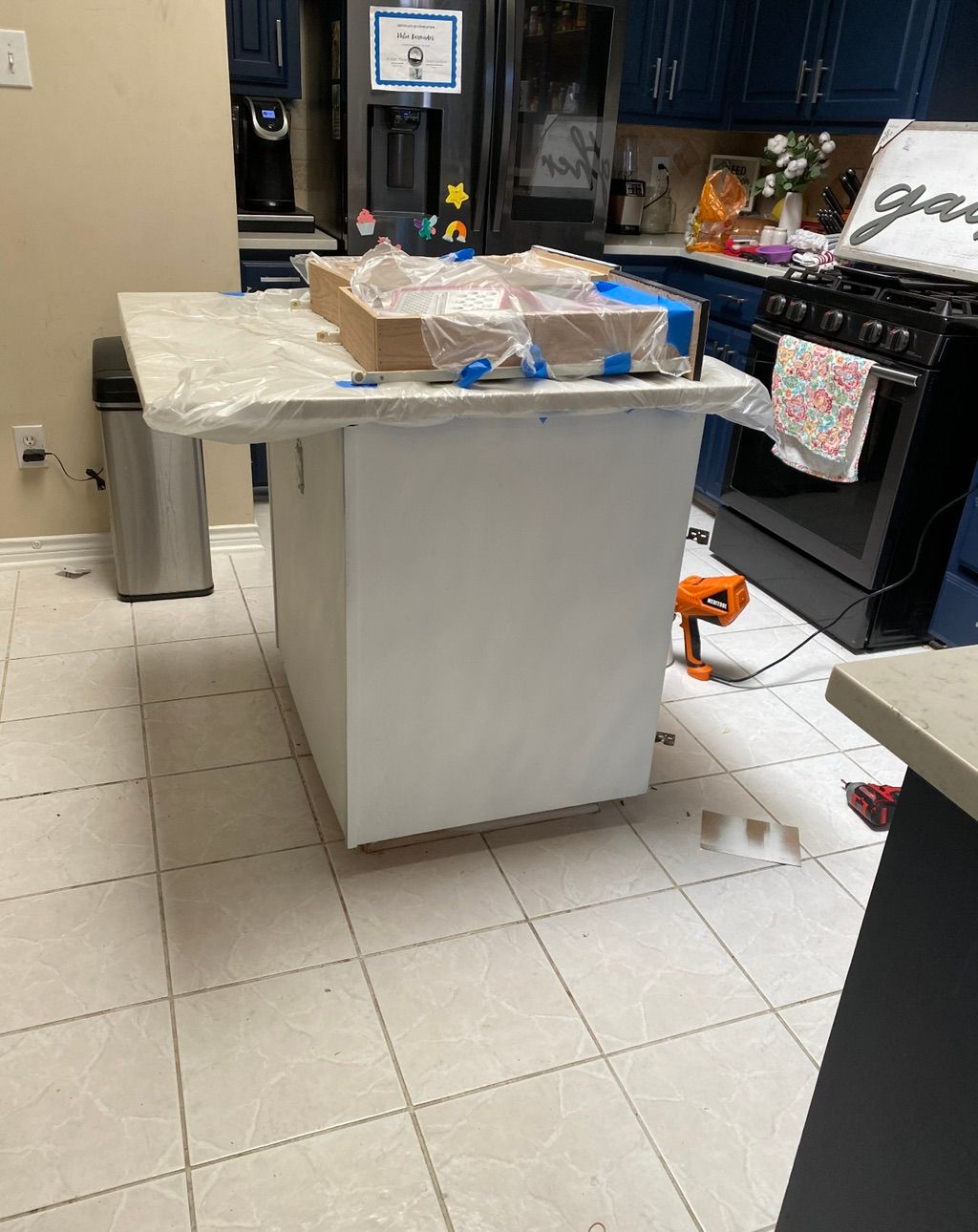 Before new tile was installed 