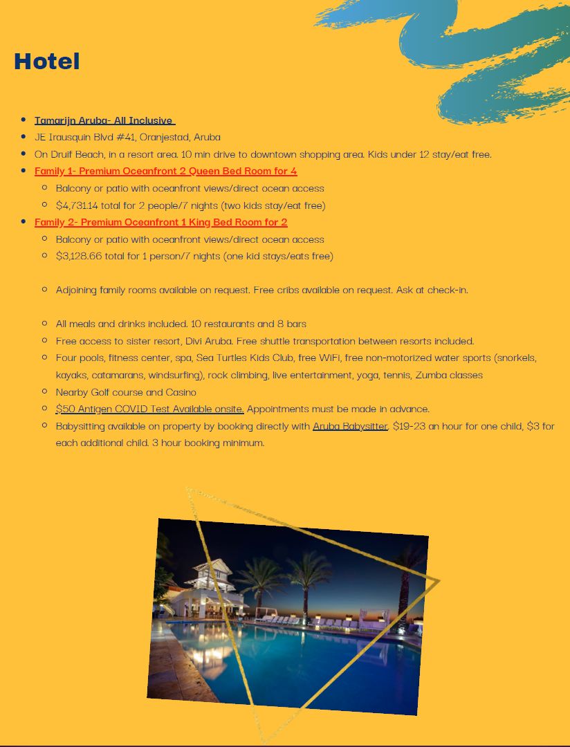Sample Aruba Itinerary 3