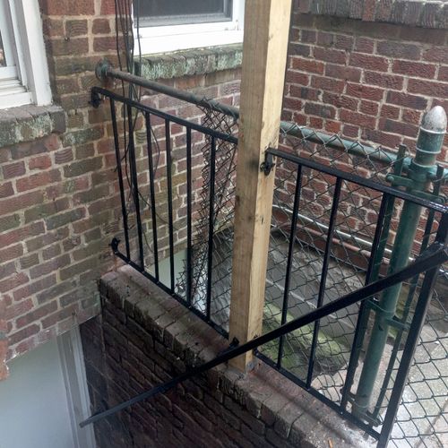 Did an amazing last minute job with a railing.
