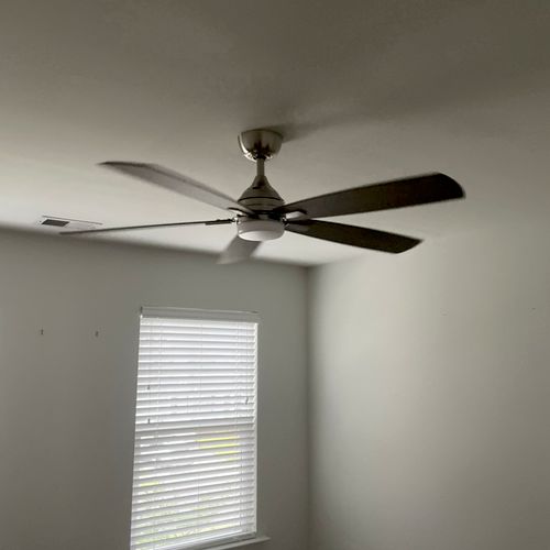 Raul did an awesome job installing two ceiling fan