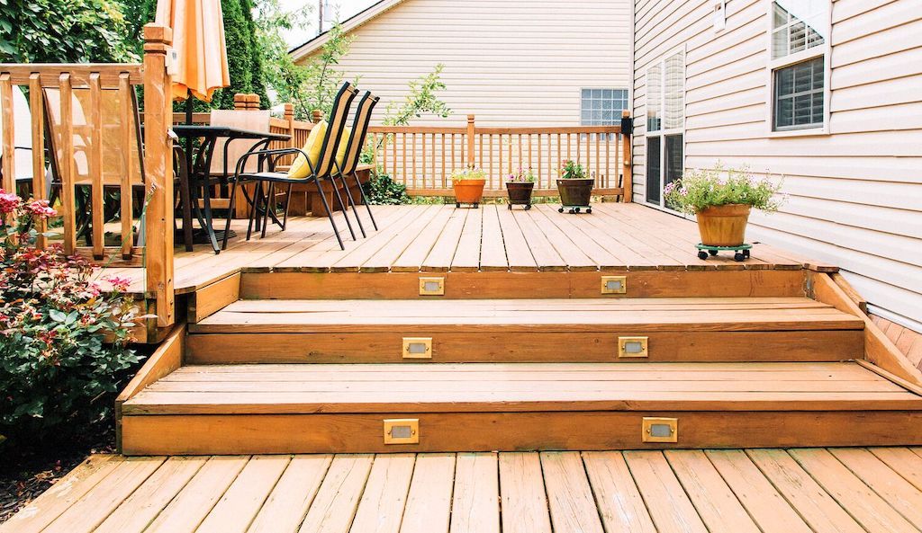 wood deck after staining