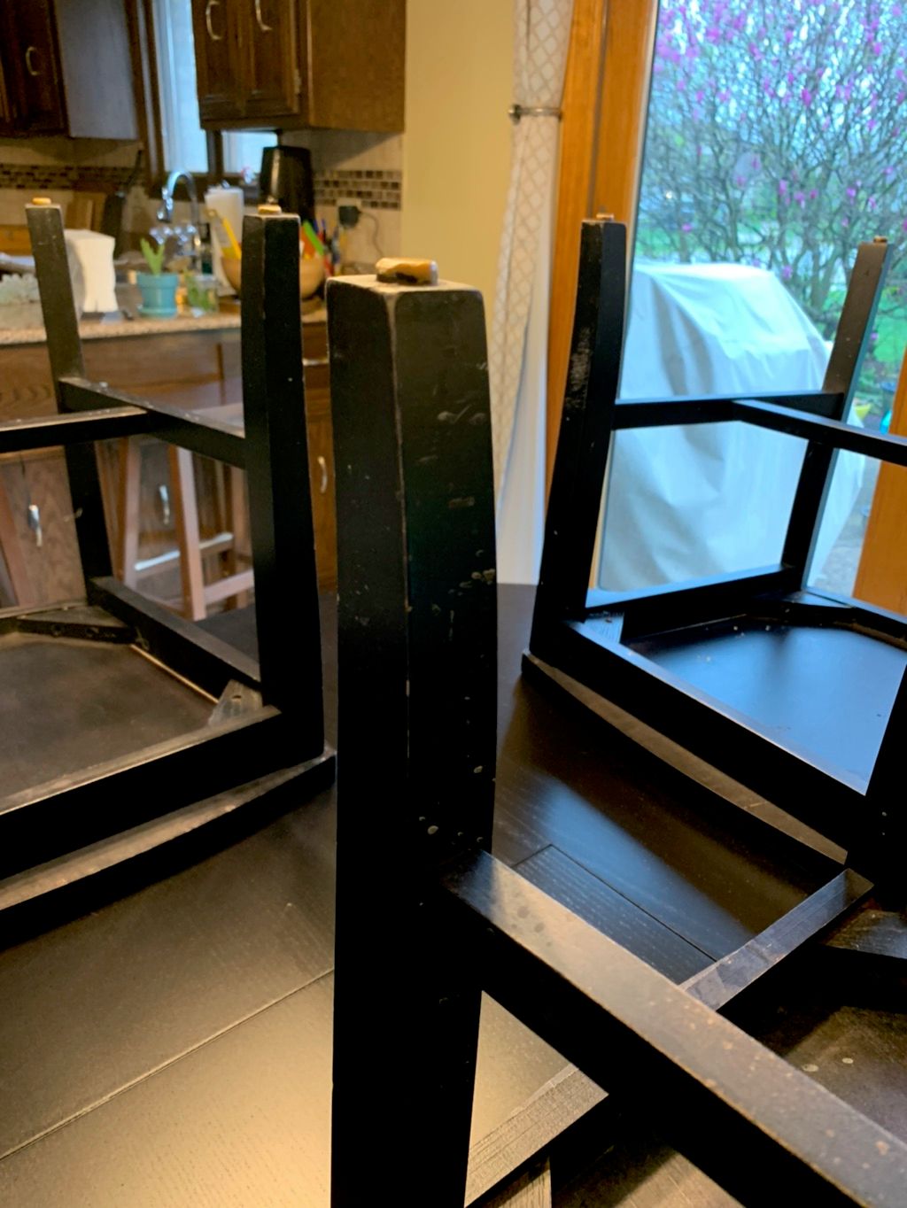 Before: Small detailed cleaning of these chair leg