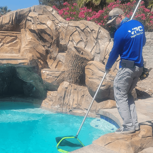 Dylan netting a pool clean!