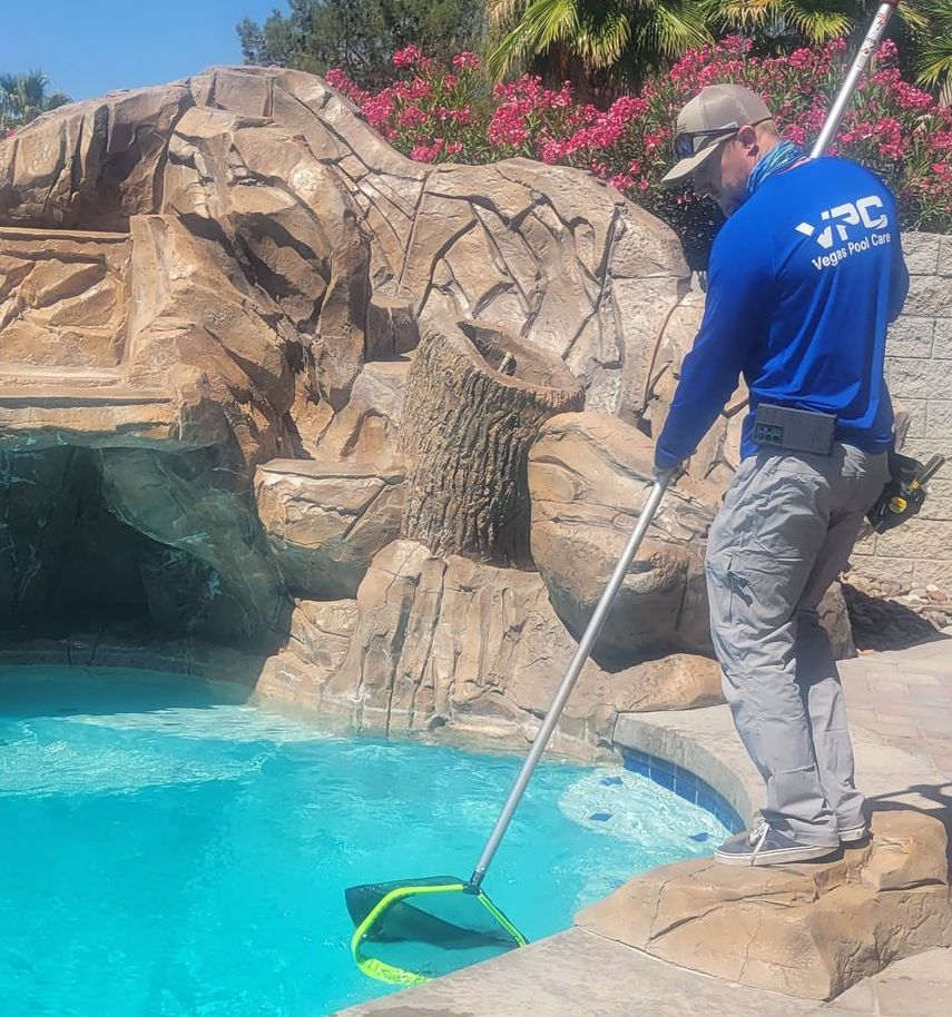 Dylan netting a pool clean!