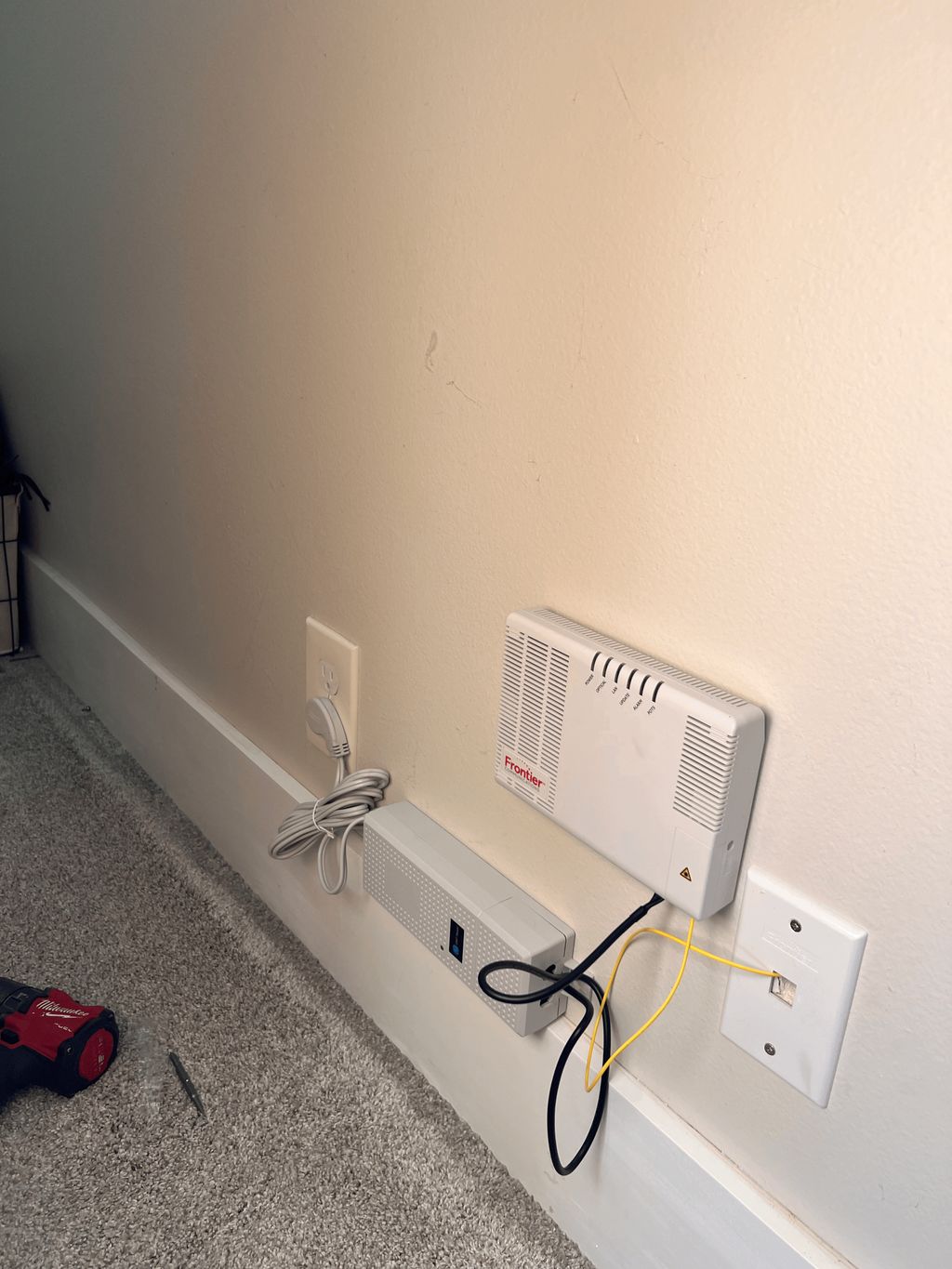 Wall Installation of Modem & Power Adapter