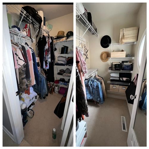 Before and after bedroom closet 