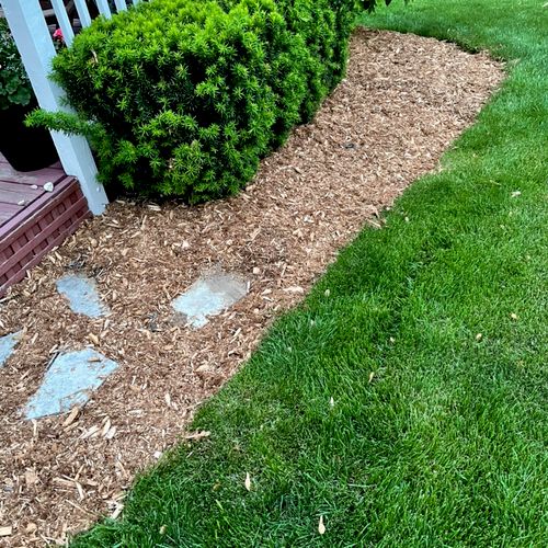 We hired Rob and his team to install our mulch thi