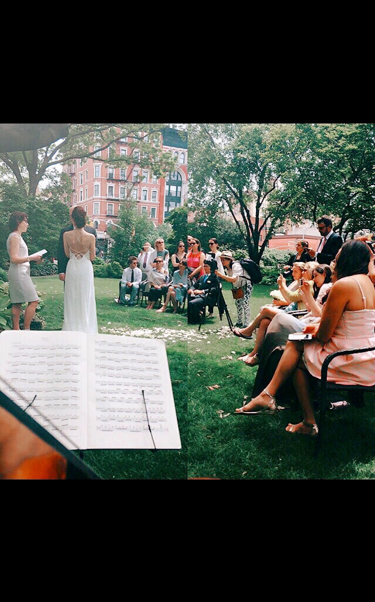 Solo performance at an outdoor wedding in Greenwic