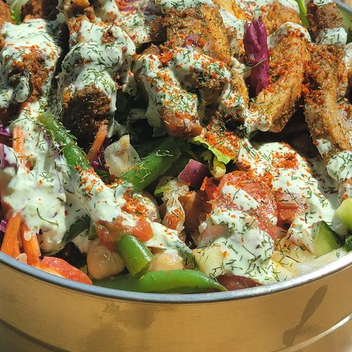 chicken salad in tzatziki creamy dill dressing