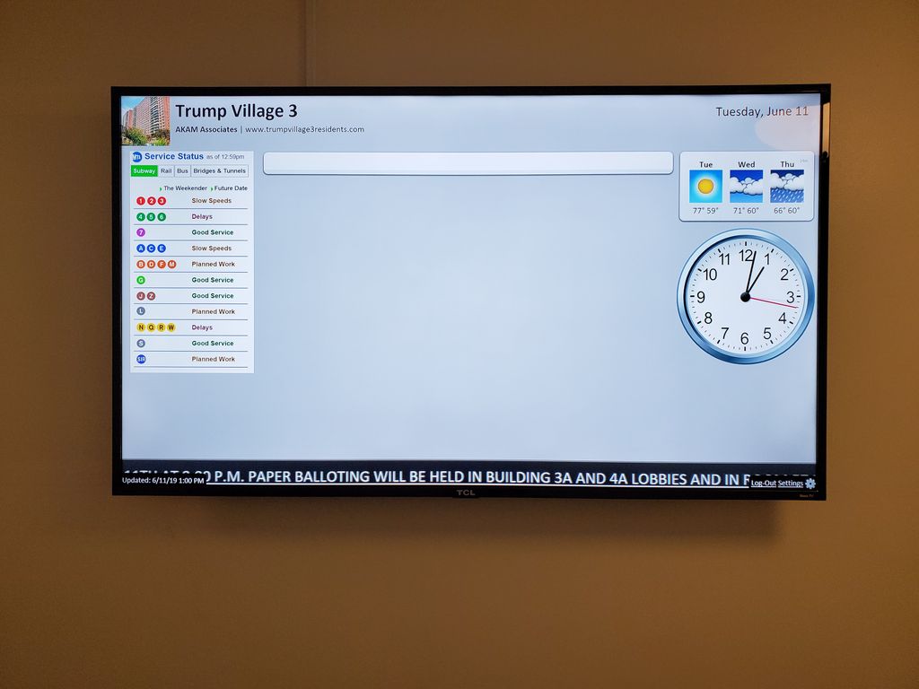 BuildingLink management software on TVs