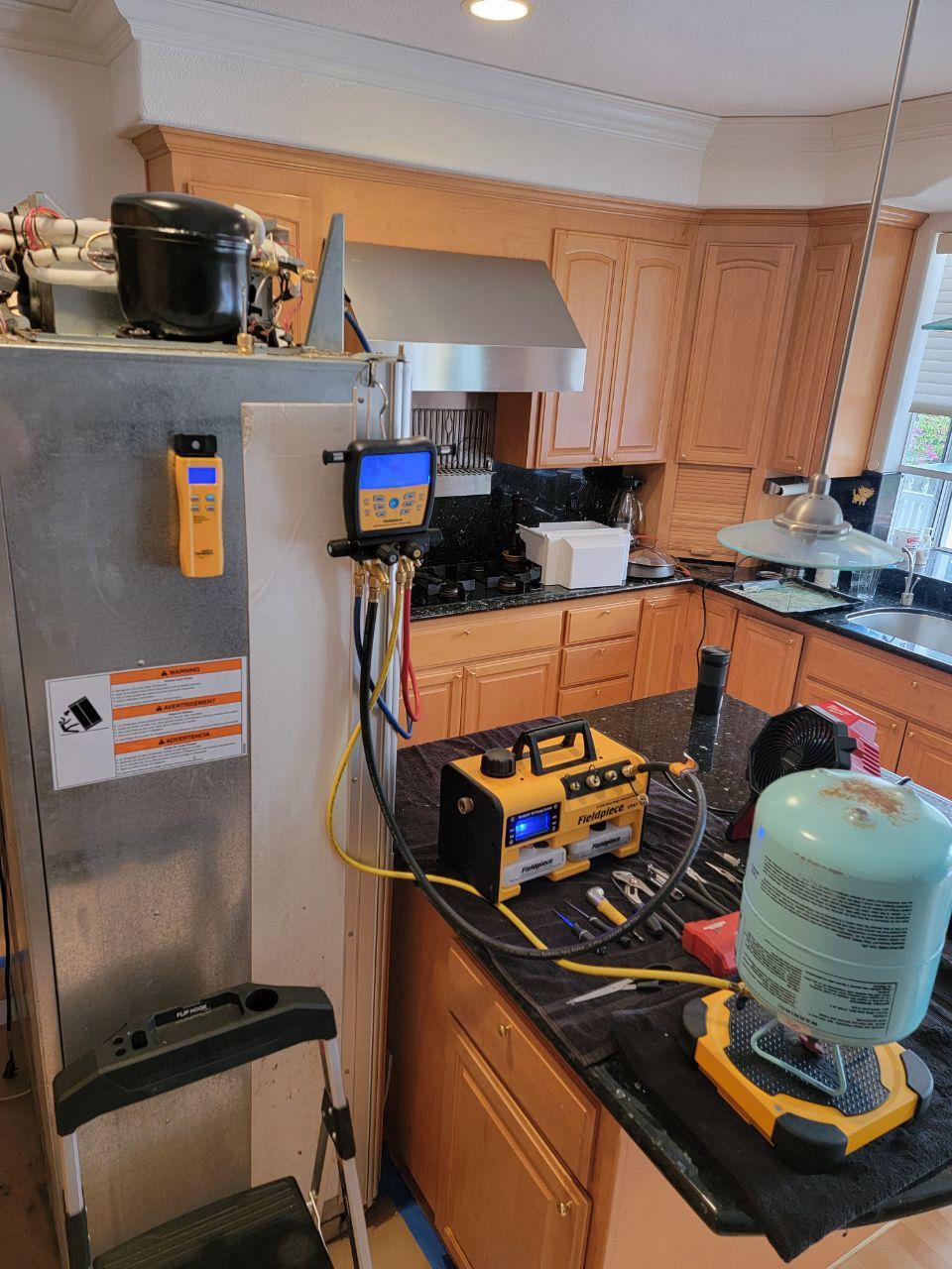 Refrigerator Recharging with freon (KitchenAid bui