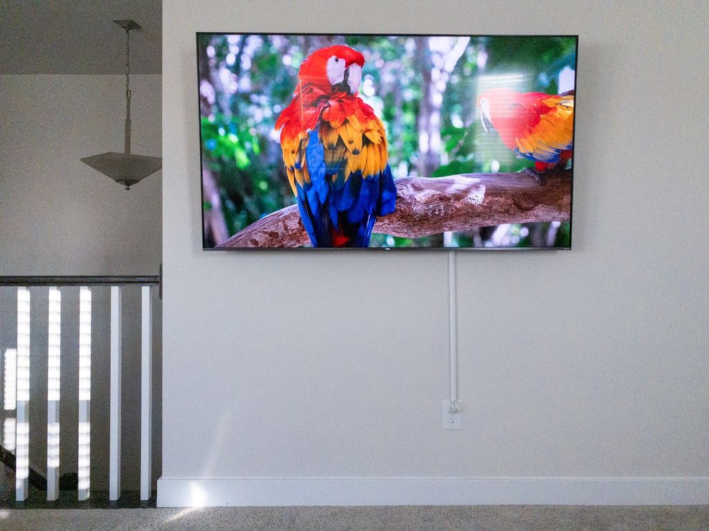 Clean look with wires hidden outside the wall 
