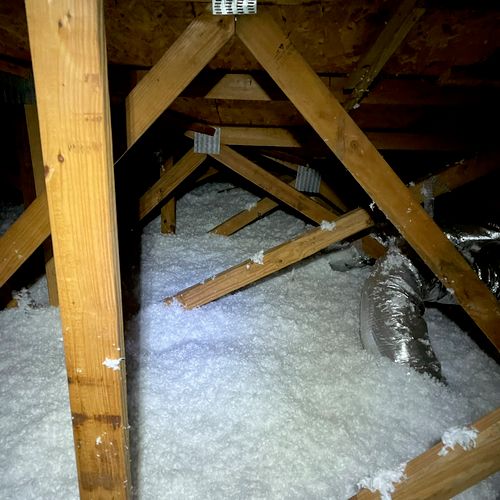Newly insulated attic.