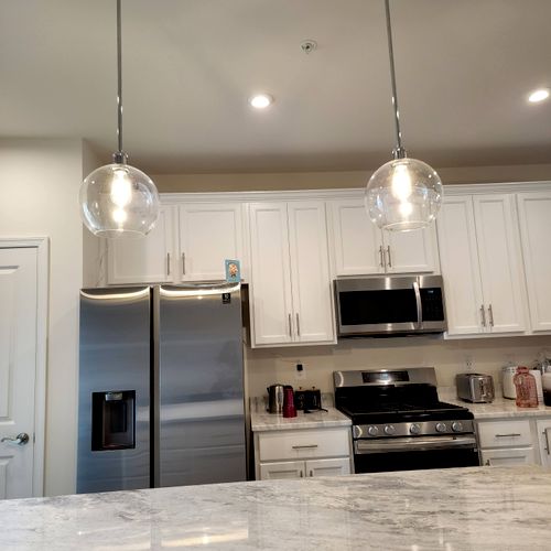He did a great installing my kitchen island light 
