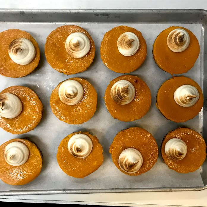gluten free pumpkin pie, burnt marshmallow