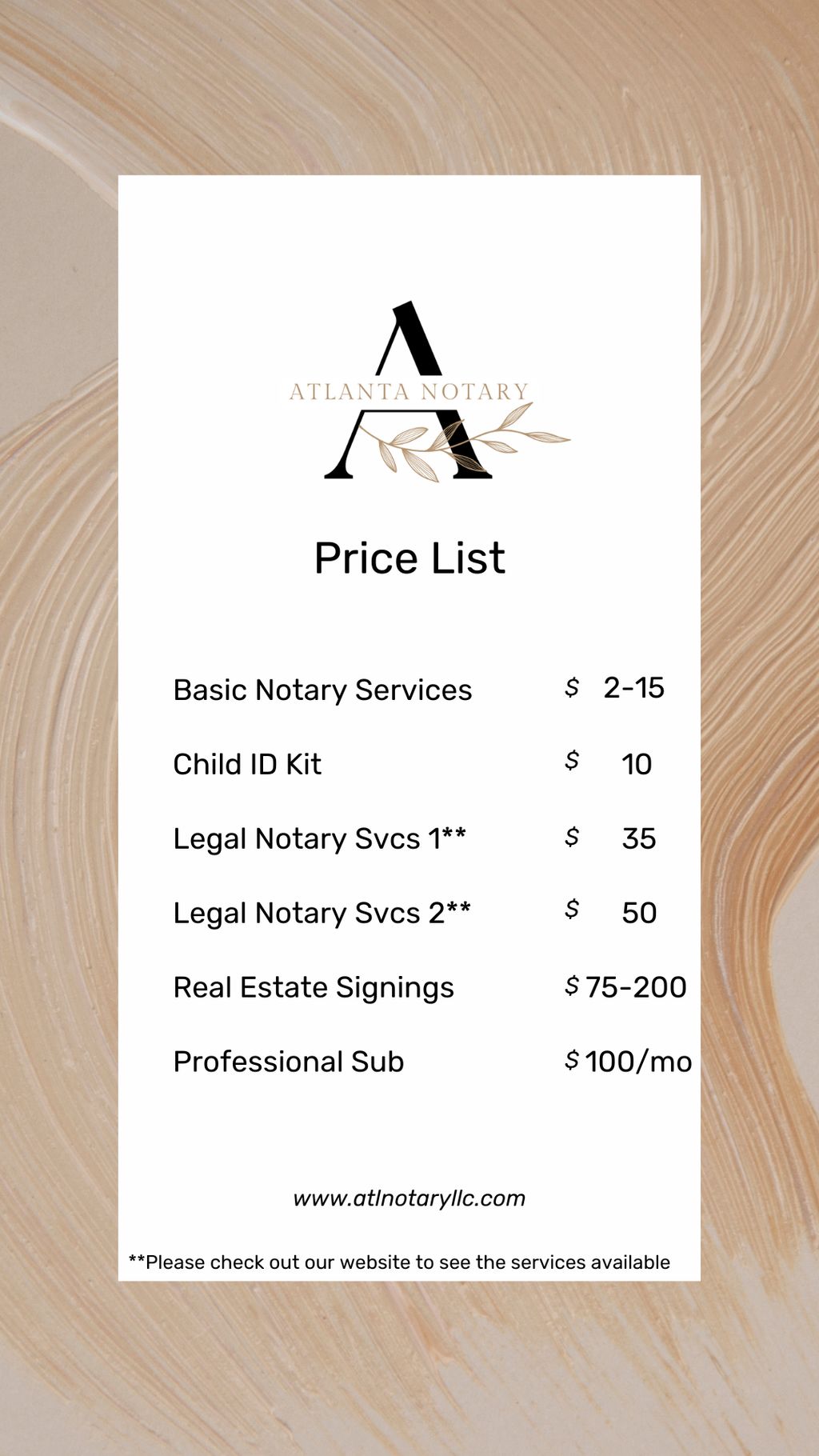 Price List