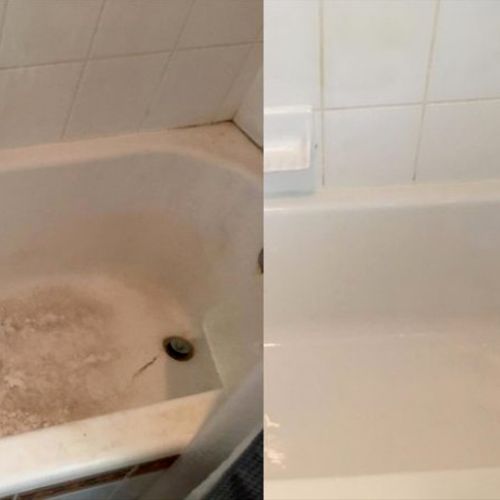 before & after tub cleaning 