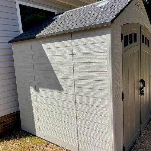Did an outstanding job assembling our storage shed