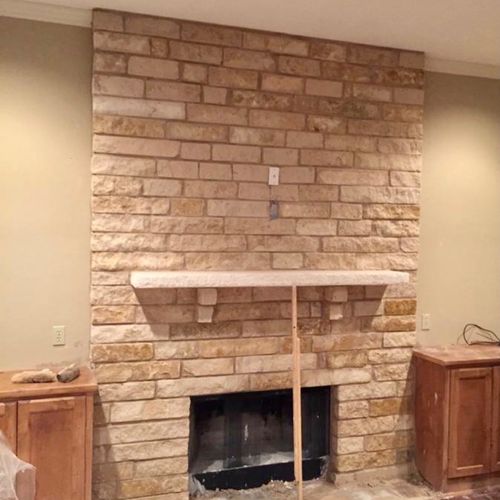 Hired Baldemar to do a fireplace reface with new w