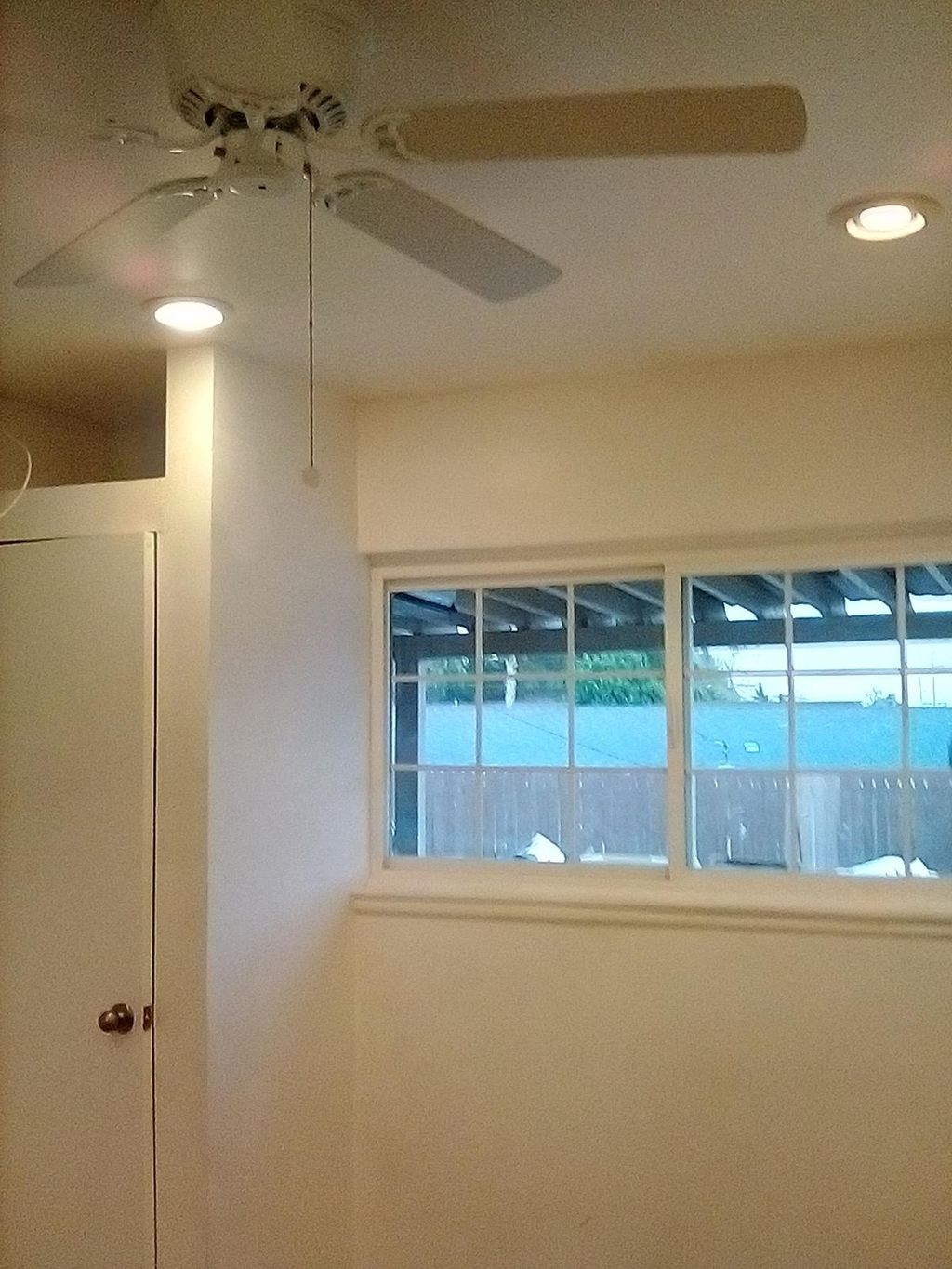 custom closets, installed fan and can lighting als