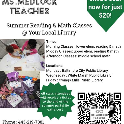 Summer 2022 Small Group Tutoring Classes