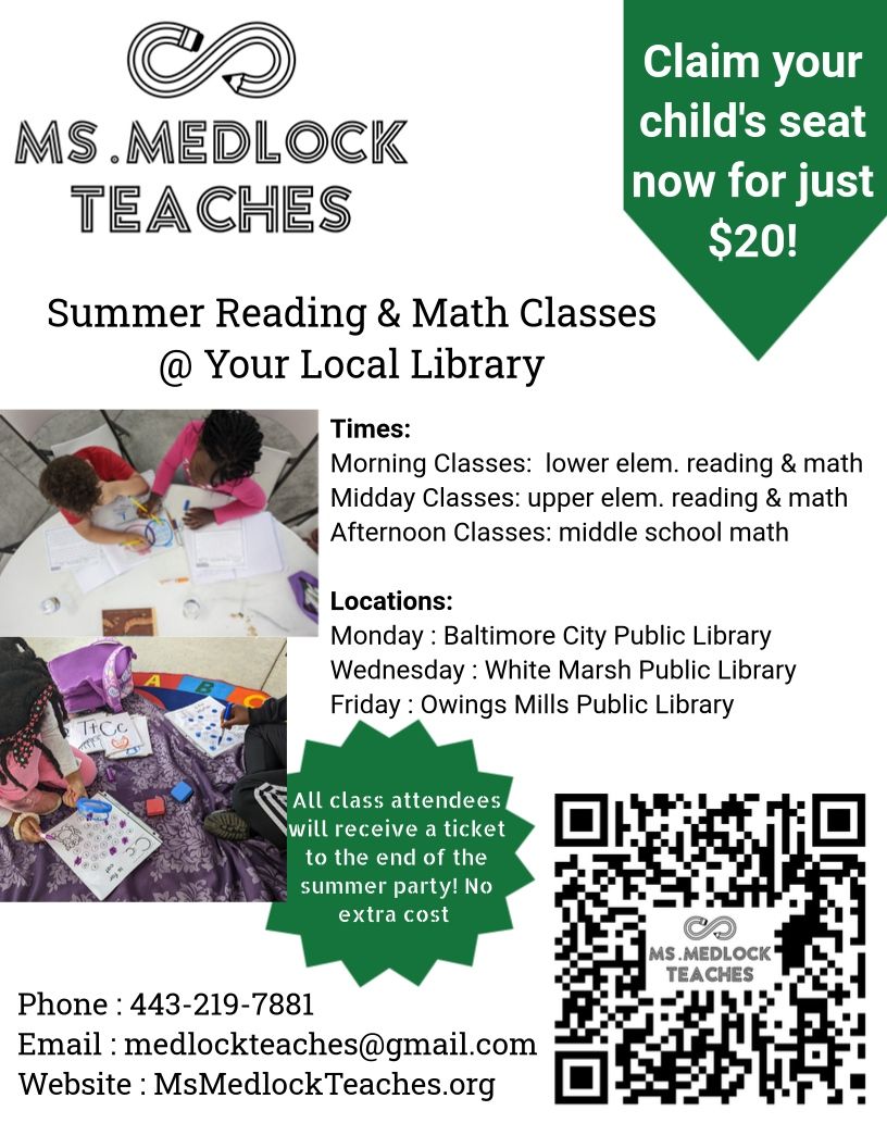 Summer 2022 Small Group Tutoring Classes