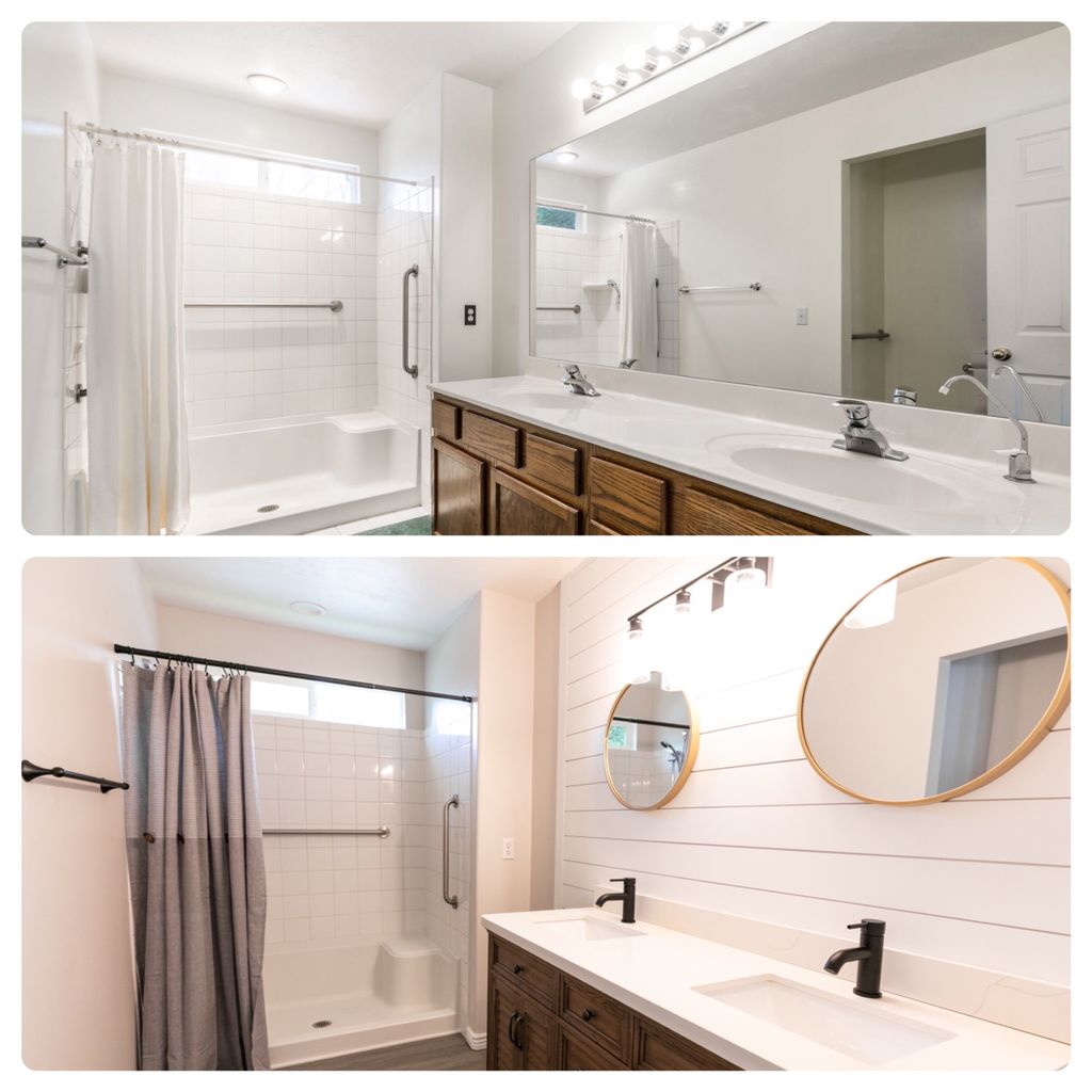 Bathroom Remodel - Shiplap, new vanity, new hardwa